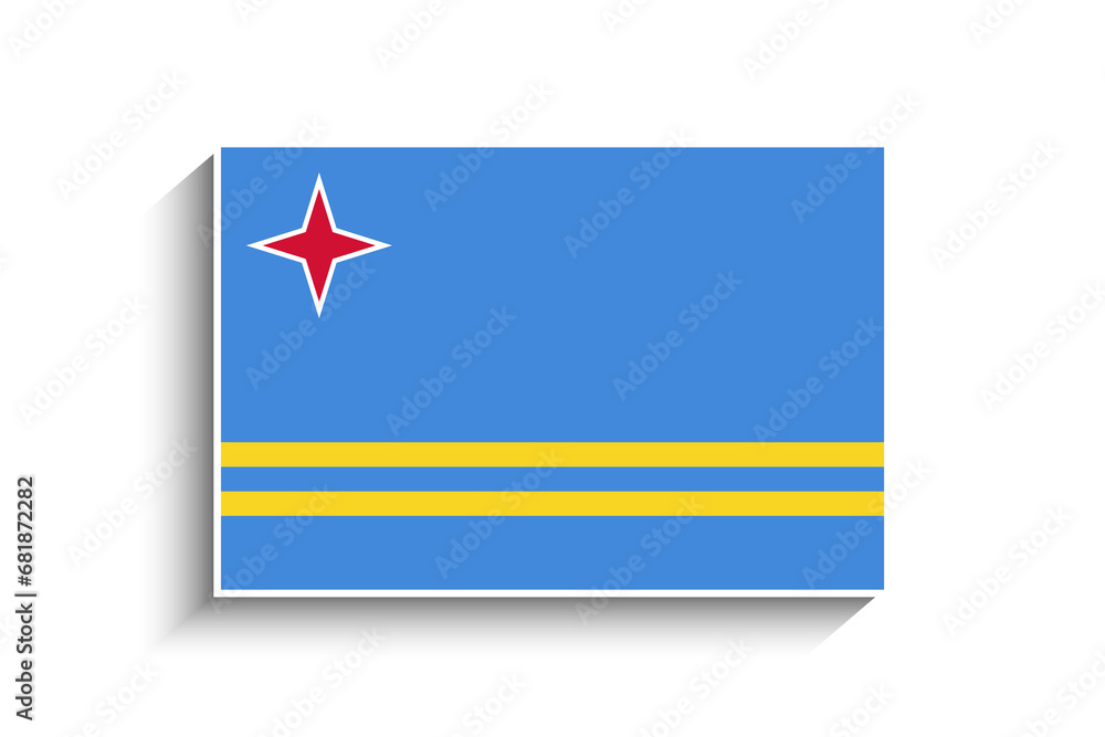 Flat Rectangle Aruba Flag Icon Flat Rectangle Aruba Flag Icon