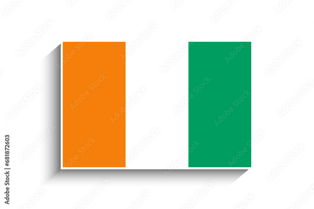 Flat Rectangle Ivory Coast Flag Icon