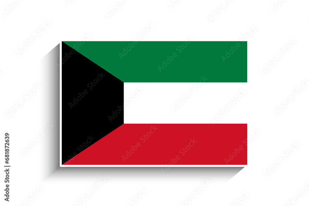 Flat Rectangle Kuwait Flag Icon Flat Rectangle Kuwait Flag Icon
