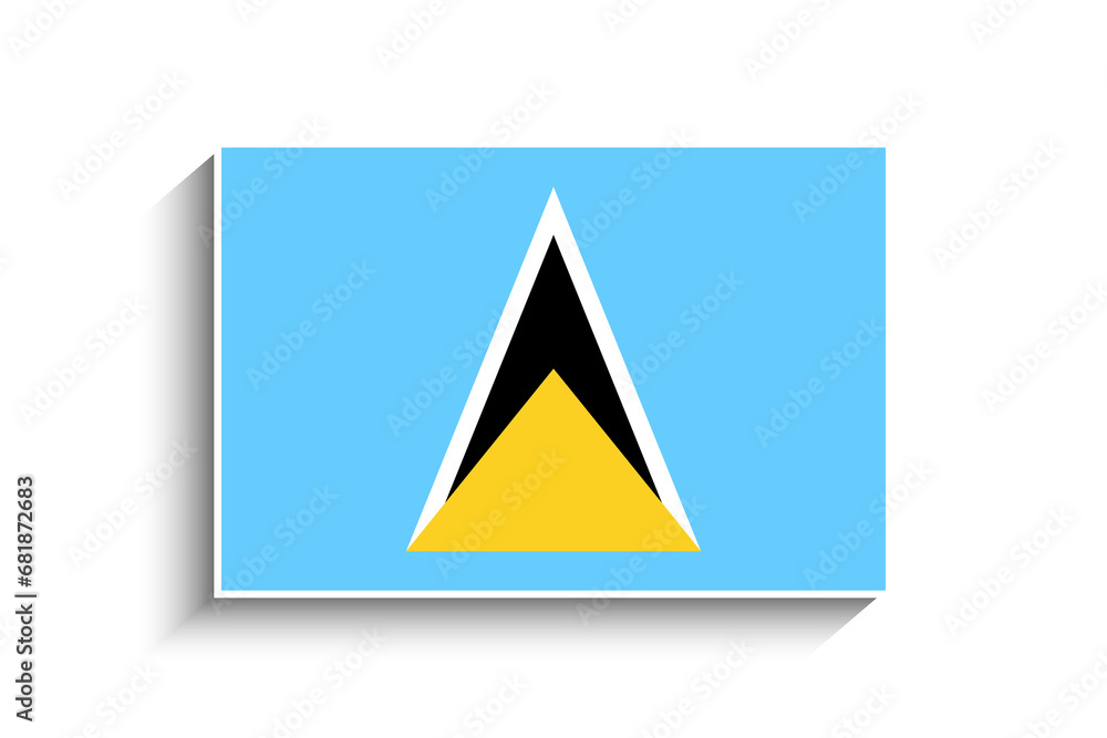 Flat Rectangle Saint Lucia Flag Icon Flat Rectangle Saint Lucia Flag Icon