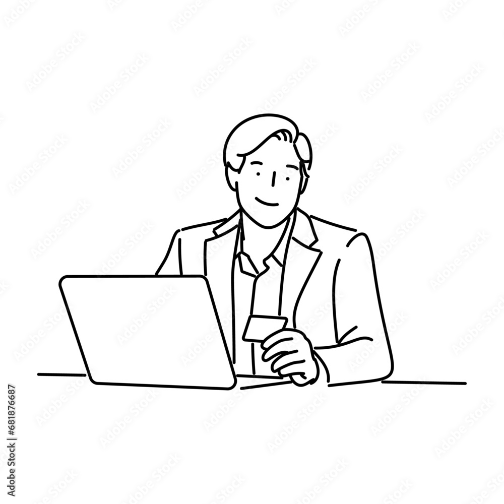 Line art businessman or professional worker man character icon vector illustration design Line art businessman or professional worker man character icon vector illustration design