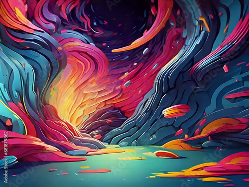 background with waves ai generative