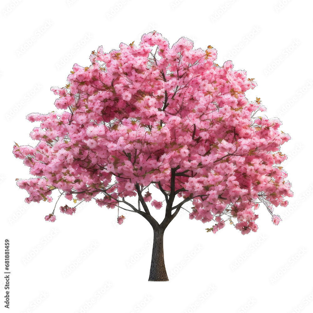 cherry blossom tree flower sakura isolated on white PNG transparent background