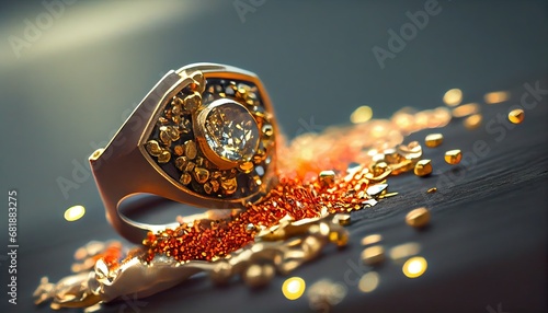 Gold granules ring made jewelry master jewellery diamond goldsmith production luxury craft accessory art bench carat closeup craftsman creativity design equipment fix gem gemstone hand holding photo