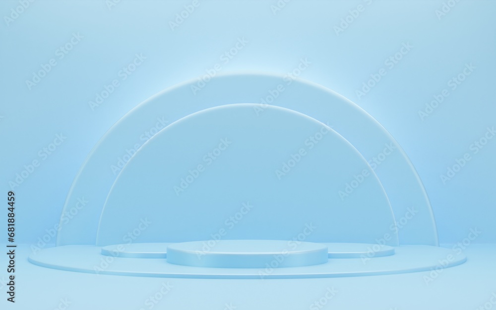 © Krzysztof - Background 3d blue rendering with podium. Minimal light blue scene, display background 3d with lights, rendering abstract geometric shape blue pastel, 3D stand pedestal background for show product © Krzysztof - Background 3d blue rendering with podium. Minimal light blue scene, display background 3d with lights, rendering abstract geometric shape blue pastel, 3D stand pedestal background for show product