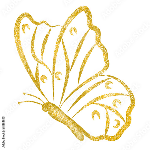 Gold Glitter Butterfly