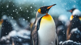 penguin in snow polar regions