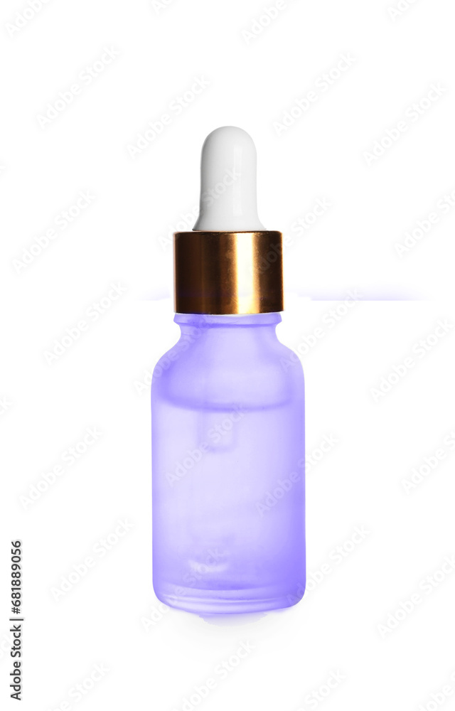 Bottle of cosmetic serum isolated on white Bottle of cosmetic serum isolated on white
