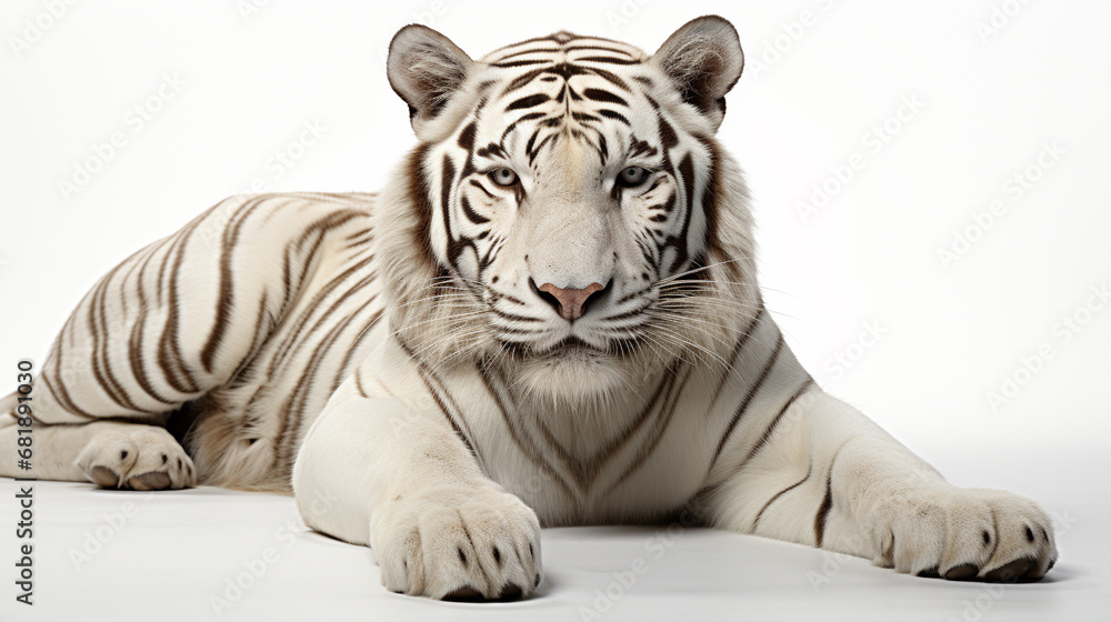 Obraz premium white bengal tiger HD 8K wallpaper Stock Photographic Image