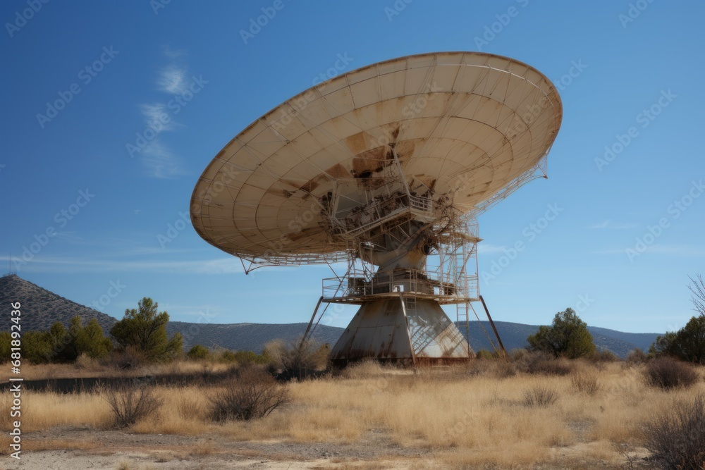 Technologically-advanced Large dish antenna. Radar space telescope. Generate Ai