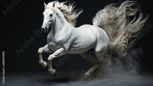 white horse HD 8K wallpaper Stock Photographic Image 