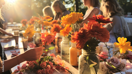 bouquet of flowers in the garden, Bouquet Making Workshop