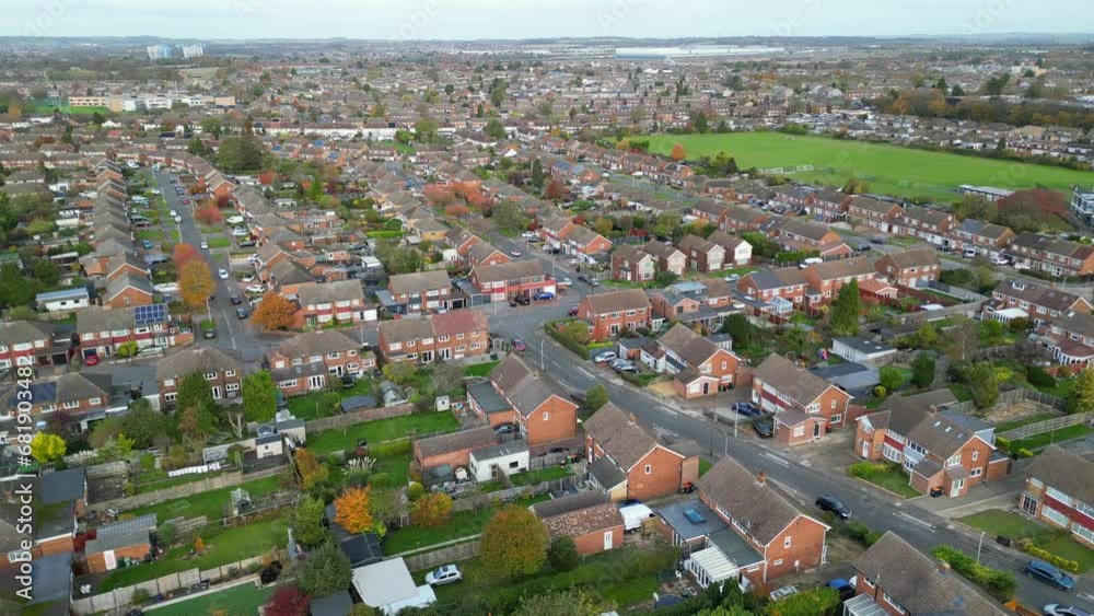 Aerial View of British Town of England During Partially Cloudy Day Aerial View of British Town of England During Partially Cloudy Day