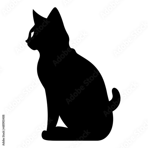 A silhouette of a black cat, Scary Cat Vector isolated on a white background