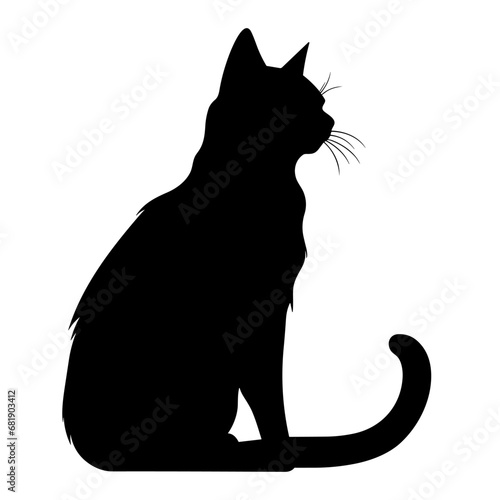 A silhouette of a black cat, Scary Cat Vector isolated on a white background