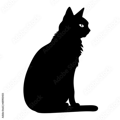 A silhouette of a black cat, Scary Cat Vector isolated on a white background