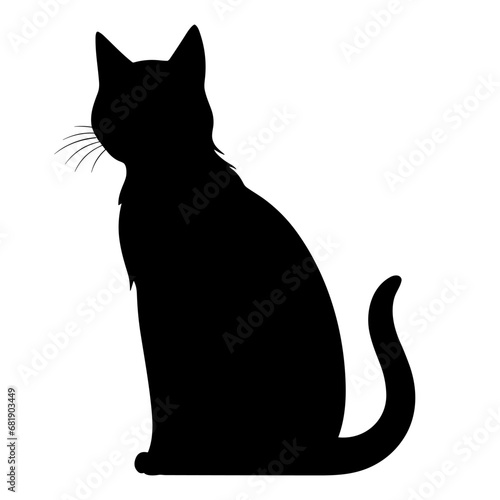 A silhouette of a black cat, Scary Cat Vector isolated on a white background