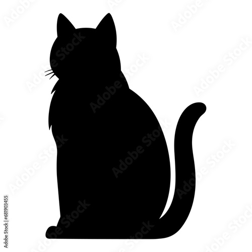 A silhouette of a black cat, Scary Cat Vector isolated on a white background