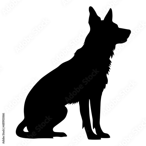 A Scary Dog Vector Silhouette isolated on a white background