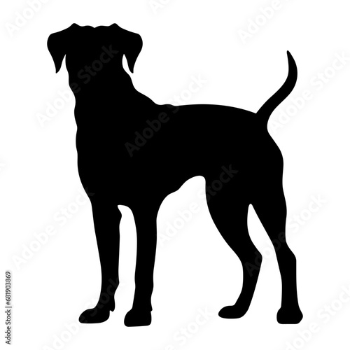 A Scary Dog Vector Silhouette isolated on a white background