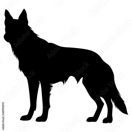 A Scary Dog Vector Silhouette isolated on a white background