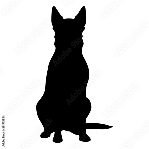 A Scary Dog Vector Silhouette isolated on a white background