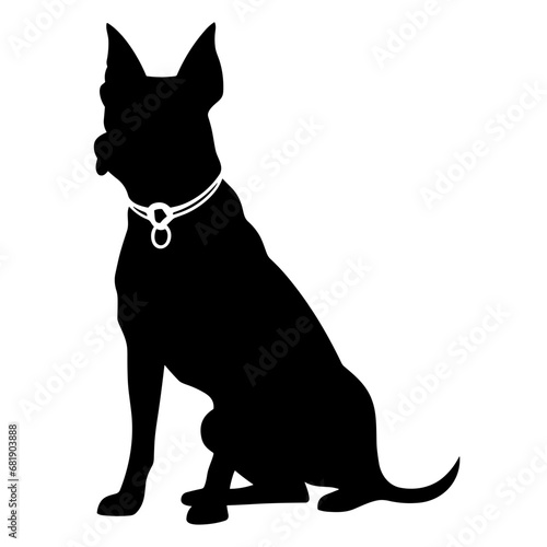 A Scary Dog Vector Silhouette isolated on a white background