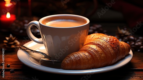 cup of coffee and croissant