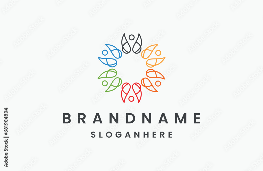 Social people Team Logo design Social people Team Logo design