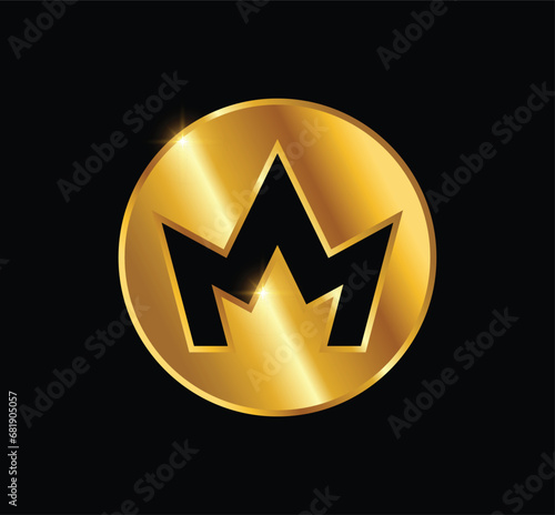 Golden Crown Logo Vector Icon