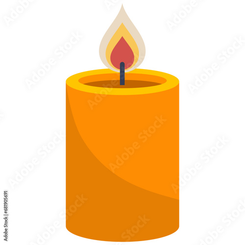 Aromatic candle flat vector illustration isolated on white background.