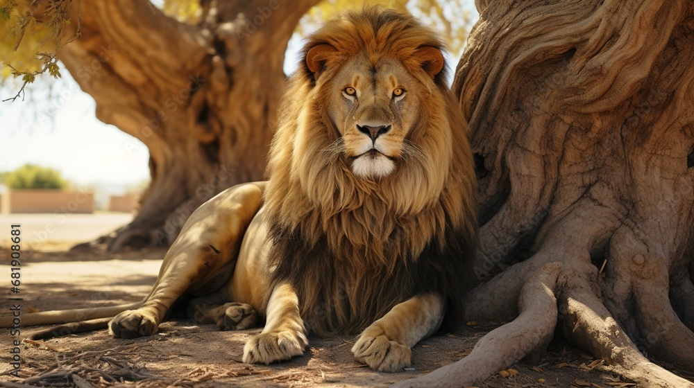 Obraz premium male lion in the zoo