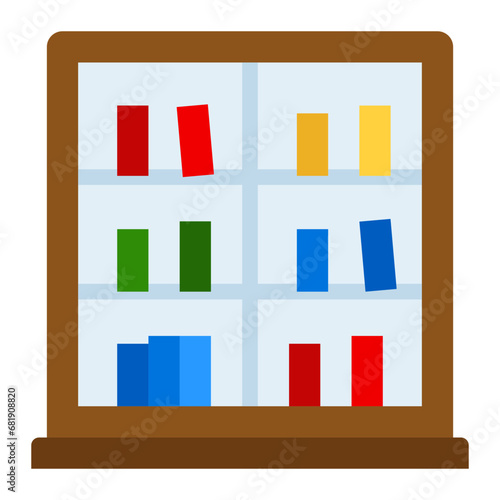 book shelves colorful flat icon for furniture