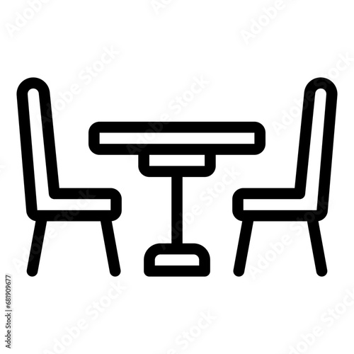 dinning table black outline icon