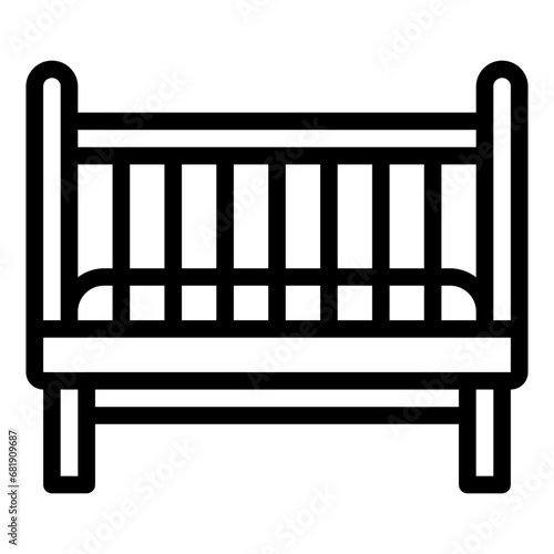 crib black outline icon