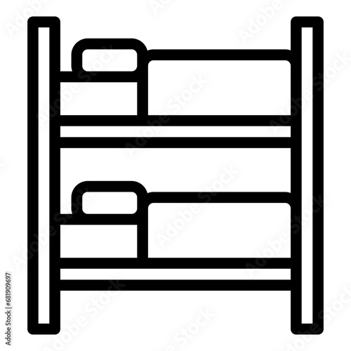 bunk bed black outline icon