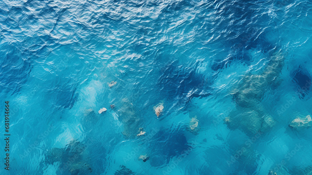 Obraz premium aerial view of blue sea surface