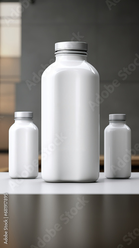 Milk Bottle Mockup with Customizable Blank Label for Your Product Presentation in a Professional and Creative, Isolated on a Clean White Background