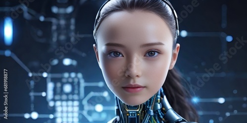 Artificial intelligence woman 3D illustration