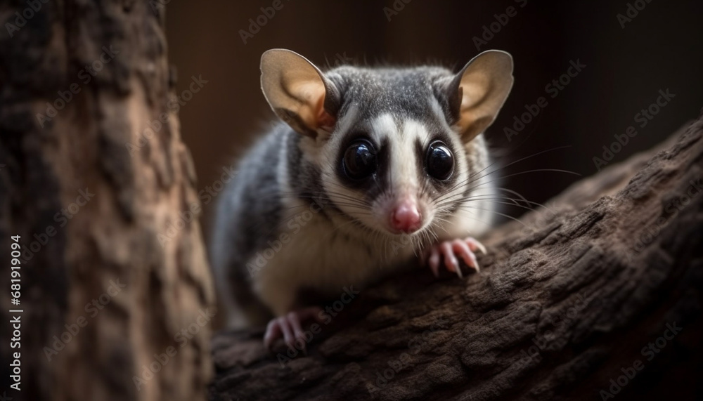 Ring tailed lemur sitting on tree branch, looking at camera generated by AI Ring tailed lemur sitting on tree branch, looking at camera generated by AI