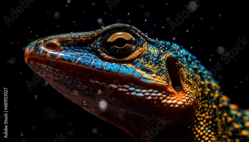 Wallpaper Mural Spotted gecko in tropical rain, beauty in nature small creatures generated by AI Torontodigital.ca