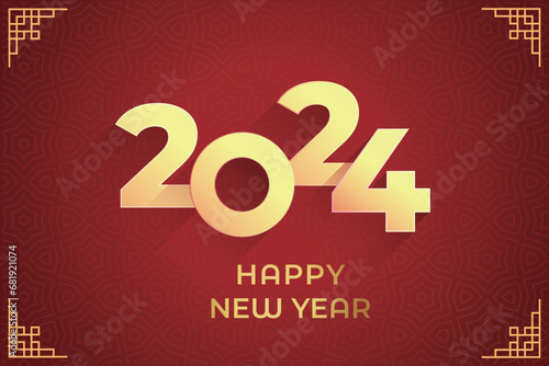 Celebrating Chinese traditional festival Happy New Year background decorative elements collection.