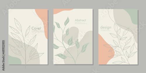 cover modern layout, annual report, poster, flyer in A4. abstract retro botanical background. For notebooks, planners, brochures, books, catalogs