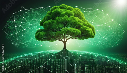 The Green Tech Startup: A Tree Growing from Data photo