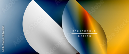 Bright color circle and round element minimal geometric abstract background for posters, covers, banners, brochures, websites