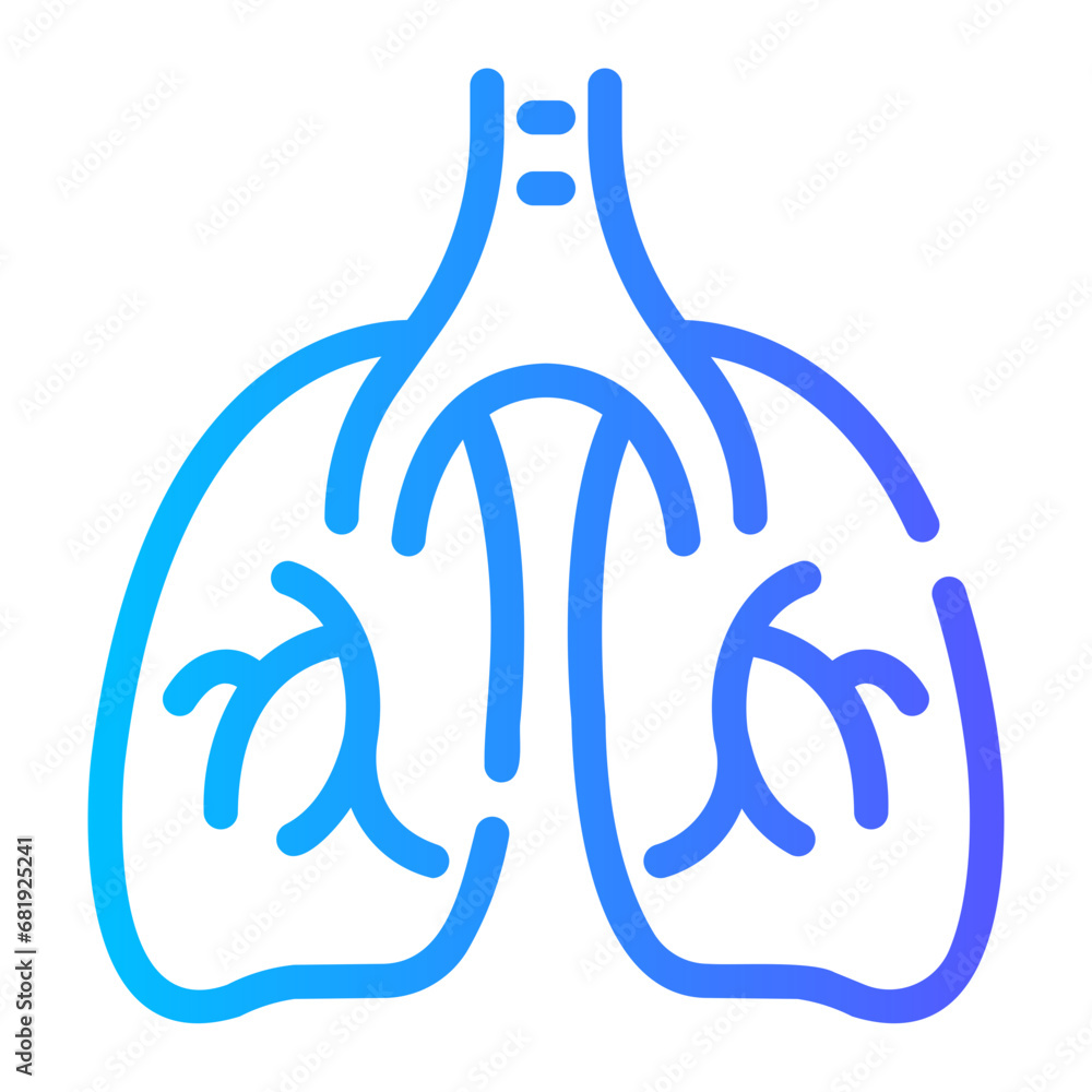 Obraz premium lungs Line Gradient Icon