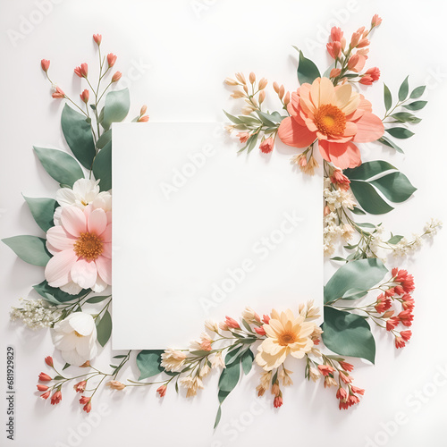 Beautiful Flower Card Design Floral Art Illustration Postcard Digital Artwork Banner Website Flyer Ads Gift Card Template