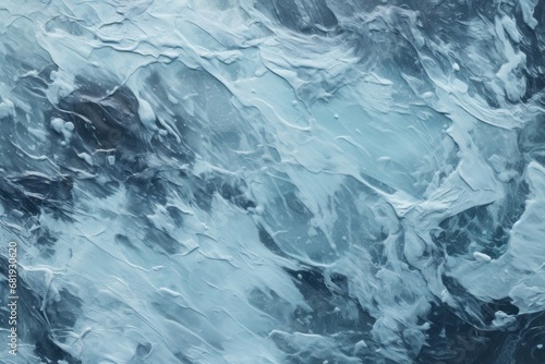 Flat Ice Texture With Snowflakes And Microcracks For Background
