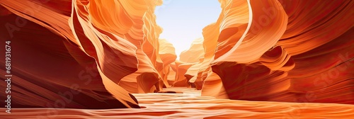 a narrow canyon with water running through it, in the style of interplay of light and color, light brown and white, generative AI