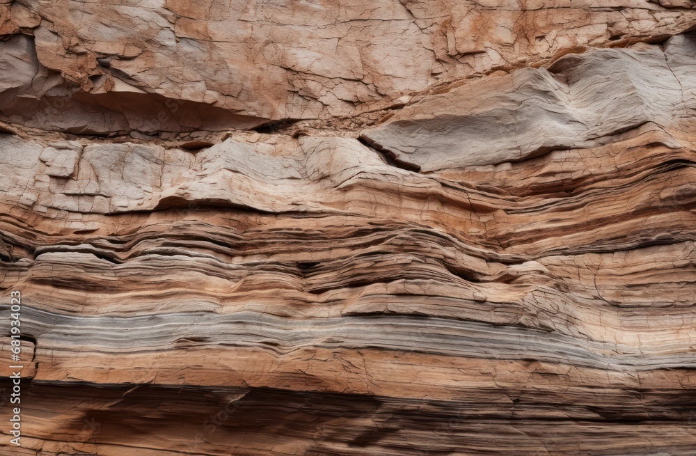 Detailed stratified rock layers, ideal for geological studies, natural history content, or rustic design elements. - obrazy, fototapety, plakaty 